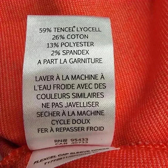 Toad & Co Dress Womans Large Orange Pockets Tencel Cotton Athleisure Sports - Picture 12 of 14